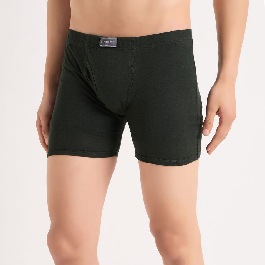 Men's Cotton Trunk, Dark Green, large