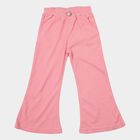Girls Pink Regular Fit Wide-Leg Trousers, गुलाबी, small