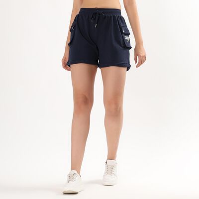 Women's Navy Blue Cargo Shorts