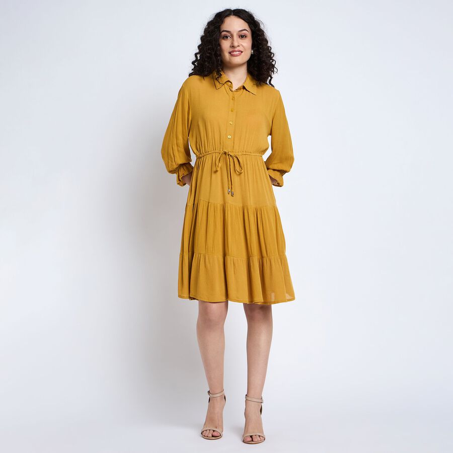 Ladies' Dress , Mustard, large image number null