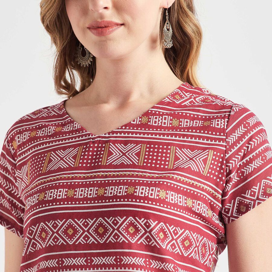 Cotton Straight Kurta, Maroon, large image number null