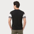 Men's Black Round Neck Regular T-Shirt, Black, small