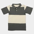 Boys Mid Blue Polo Neck Casual T-Shirt, मध्यम नीला, small