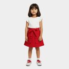 Girls' Red Regular Fit A-Line Cargo Skirt, Red, small
