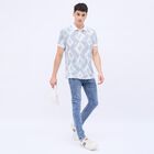 Men's Stonewashed Blue Skinny Fit Five Pocket Jeans, मध्यम नीला, small image number null