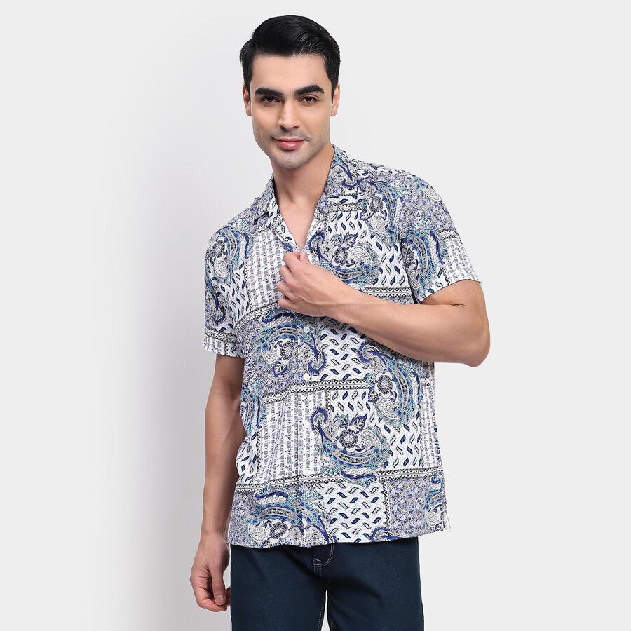Men's Casual Shirt, टील ब्लू, large