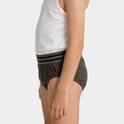 Boys' Olive Green Regular Fit Solid Briefs, ओलिव, small