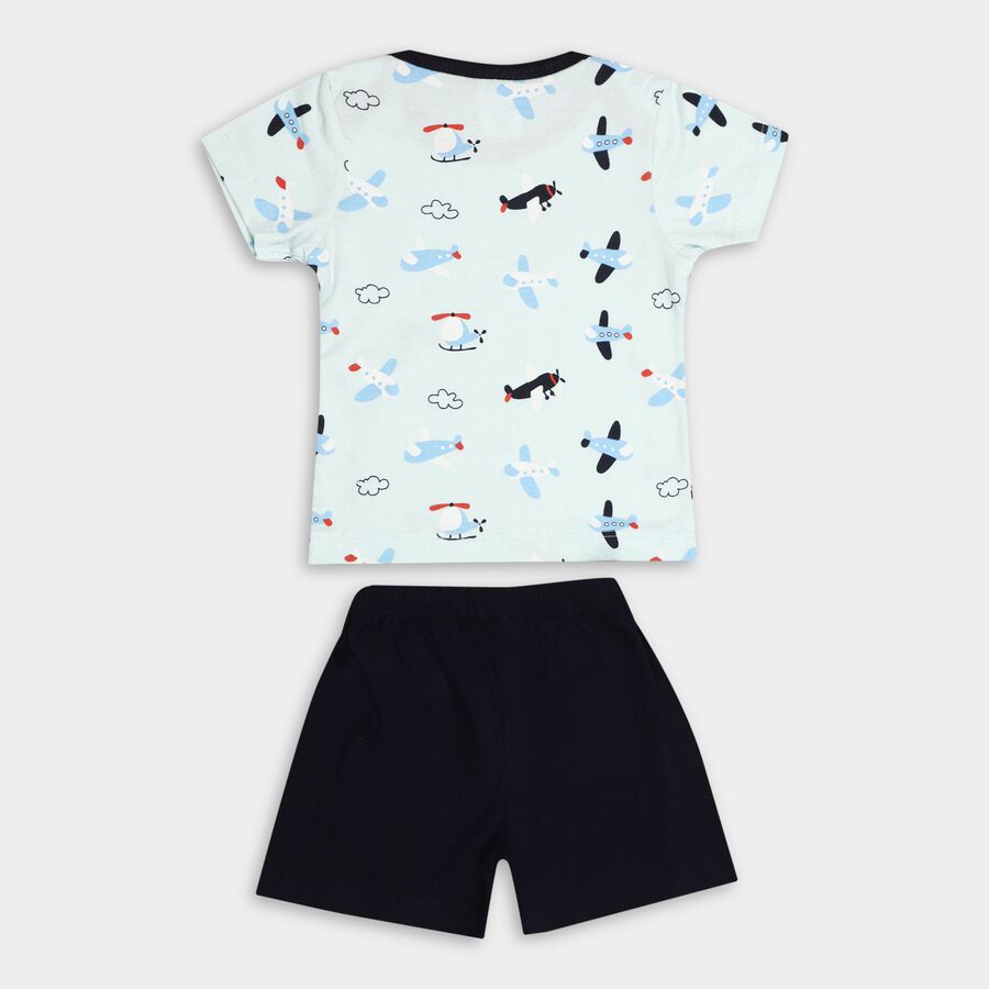Infant Boys' 100% Cotton Baba Suit, एक्वा, large image number null
