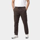 Men's Dark Grey Slim Fit Cargo Trousers, गहरा ग्रे, small