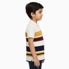 Boys' Off White Polo Neck Casual T-Shirt, Off White, small image number null