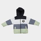 Boys Navy Blue Hooded Puffer Jacket, Navy Blue, small