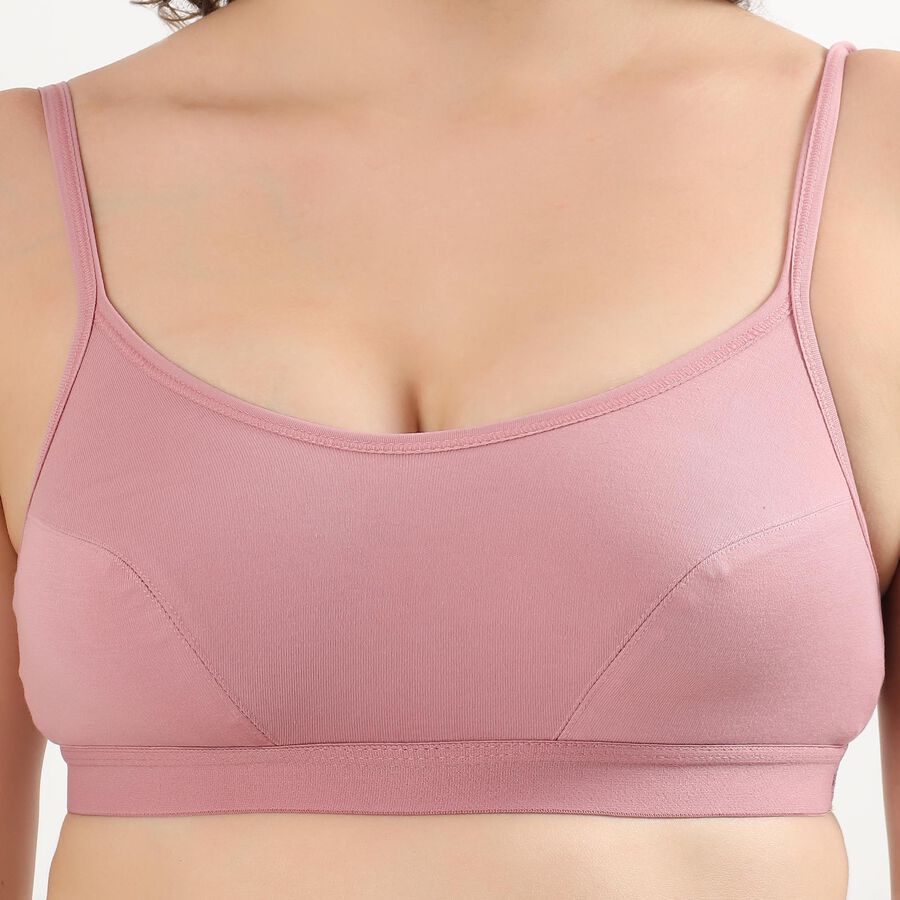 Women's Dusty Rose Cotton Blend Wireless Bra, Light Pink, large image number null