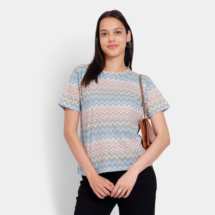 Ladies' Round Neck T-Shirt, हल्का हरा, large image number null