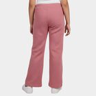 Girls Pink Regular Fit Textured Trousers, गुलाबी, small