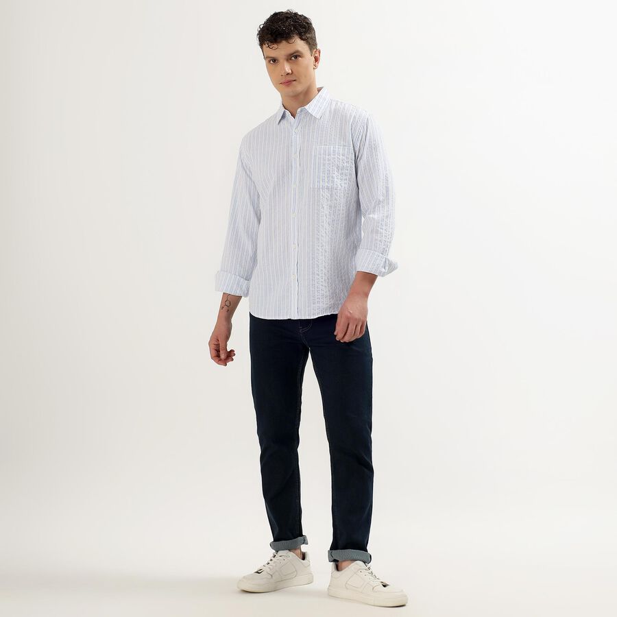 Men's Regular Collar Casual Shirt, White, large image number null