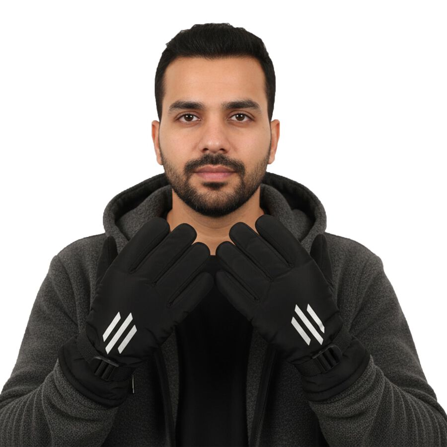 Men's Gloves, काला, large