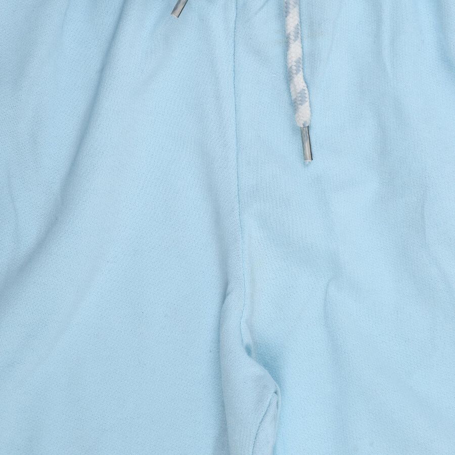 Boys' Navy Blue Regular Fit Cotton Blend Bermuda Shorts, हल्का नीला, large