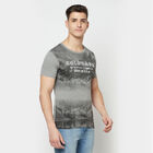 Printed Round Neck T-Shirt, Melange Mid Grey, small image number null