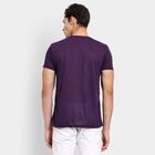 Men's Round Neck Half Sleeves T-Shirt, बैंगनी, small image number null