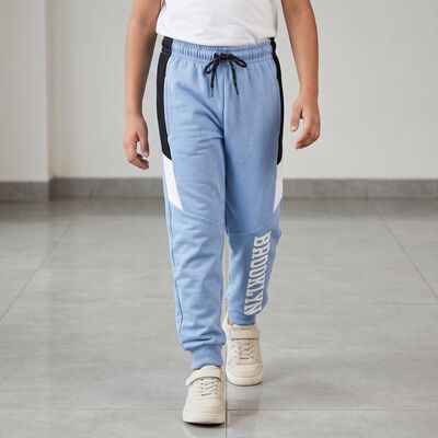 Boys' Light Blue Jogger Fit Graphic Printed Winter Pyjama