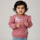 Infants Light Lavender Cotton Crew Neck Casual Sweatshirt, बैंगनी, small image number null