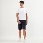 Men's Dark Navy Blue Relaxed Fit Anchor Printed Jamaican Shorts, Navy Blue, small image number null