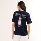 Women's Navy Blue Cotton Round Neck Casual T-Shirt, नेवी ब्लू, small