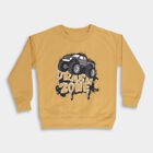 Boys Bright Mustard Yellow Round Neck Casual Sweatshirt, पीला, small image number null