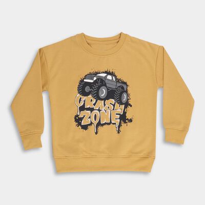 Boys Bright Mustard Yellow Round Neck Casual Sweatshirt