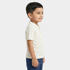 Boys Off-White Polo Neck Casual T-Shirt, Off White, small