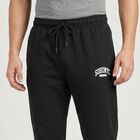Men's Black Jogger Fit Logo Print Pyjama, काला, small