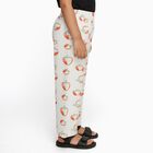 Girls' Off-White Strawberry Printed Cotton Pyjama, Off White, small image number null