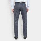 Solid Fixed Waist Straight Formal Trousers, Dark Blue, small image number null