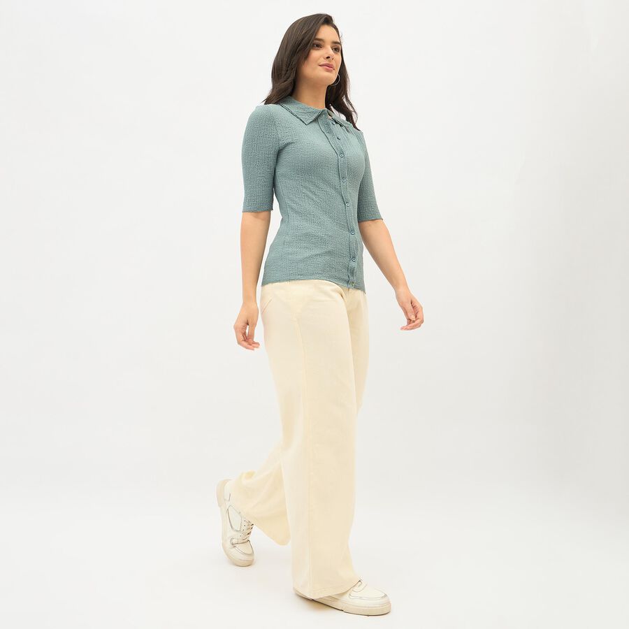 Women's Light Dusty Blue Classic Shirt, Light Blue, large