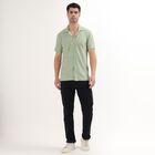 Men's Light Sage Green Cuban Casual Shirt, Light Green, small