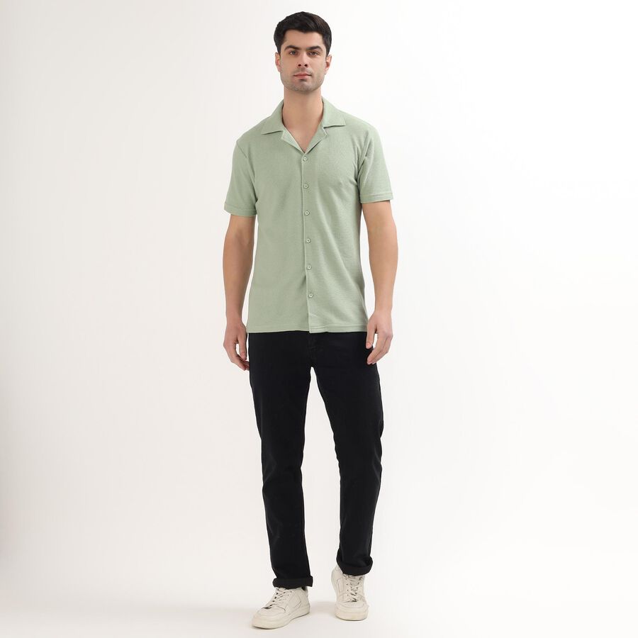 Men's Light Sage Green Cuban Casual Shirt, Light Green, large