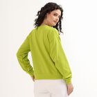 Women's Bright Lime Green Crew Neck Casual Sweatshirt, हल्का हरा, small image number null