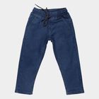 Boys' Blue Regular Fit Elastic Waist Jeans, मध्यम नीला, small