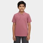 Boys' Pink Cotton Blend Round Neck Casual T-Shirt, गुलाबी, small