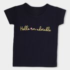 Kids' Deep Midnight Navy Blue Crew Neck Casual T-Shirt, Navy Blue, small image number null