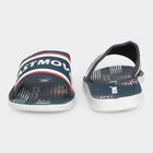 Men's Navy Blue PU Slip-On Slide Sandals, Navy Blue, small