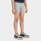 Boys Grey Regular Fit Printed Trunks, हल्का ग्रे, small