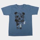 Boys Blue Crew Neck Regular Boys T-Shirt, Mid Blue, small