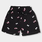 Girls' Black Printed Pull-Up Shorts, Black, small image number null