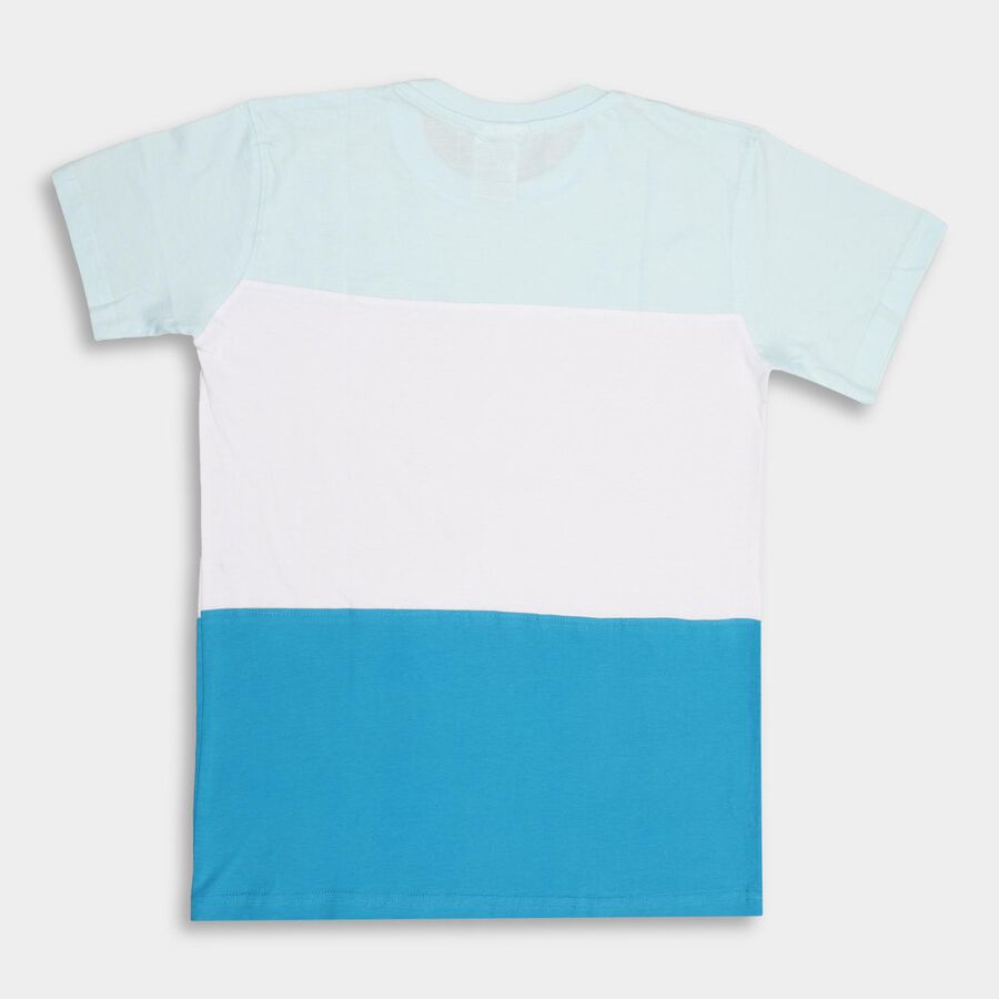 Boys' 100% Cotton Half Sleeves T-Shirt , टील ब्लू, large image number null