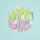 Girls Aqua Blue Cotton Crew Neck Short Sleeve T-Shirt, Aqua, small image number null