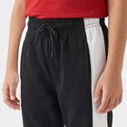 Boys' Black Colorblock Jogger Pyjama, काला, small