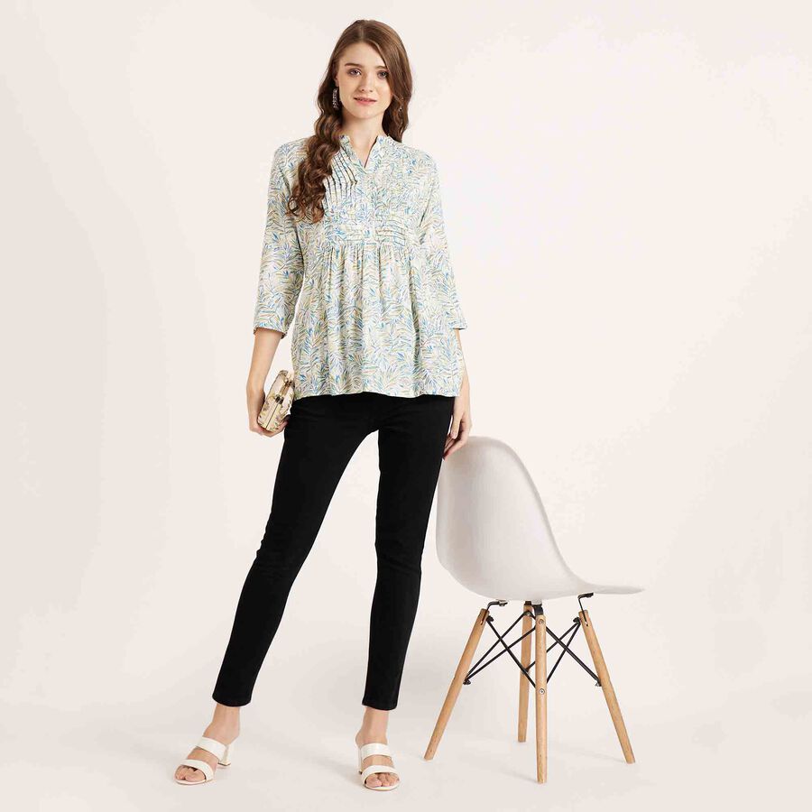 Printed Kurta, ऑफ व्हाइट, large image number null
