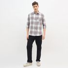 Men's Light Grey Cotton Spread Collar Casual Shirt, हल्का ग्रे, small