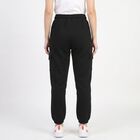 Women's Black Cargo Fit Utility Track Pants, Black, small